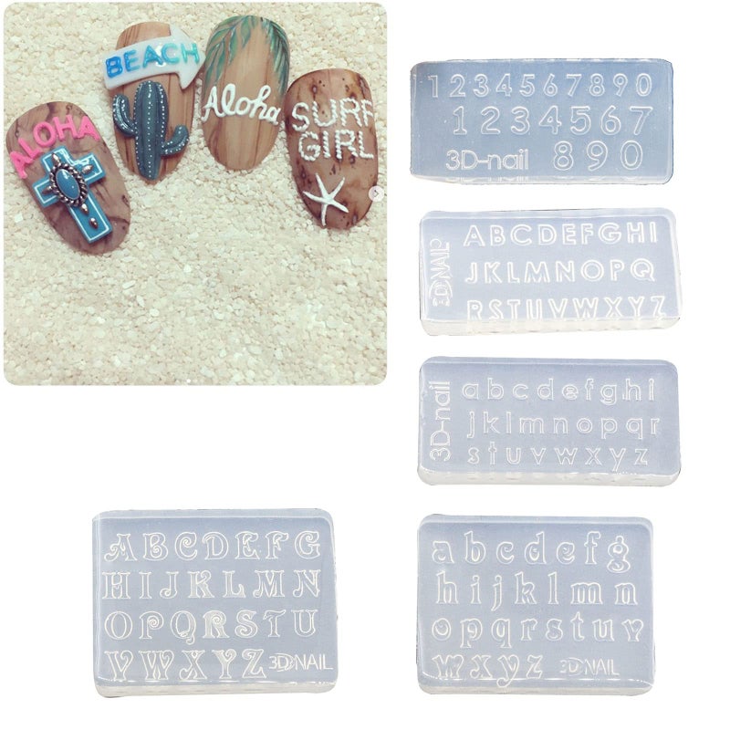 Ozekov 3D Silicone Letters & Numbers Nail Art Mold - Decorative Mould Making Tool - Image 3